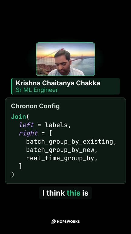 The clip the agent made: the same code redrawn big enough to read, with the speaker above